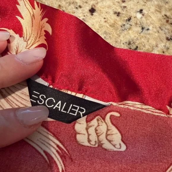 Vintage Escalier Red Asian PJ Set - Picture 9 of 12